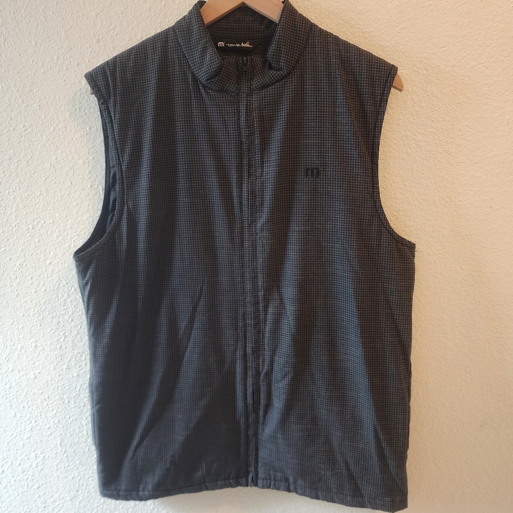Travis Mathew Black & Gray Houndstooth Vest Mens Medium